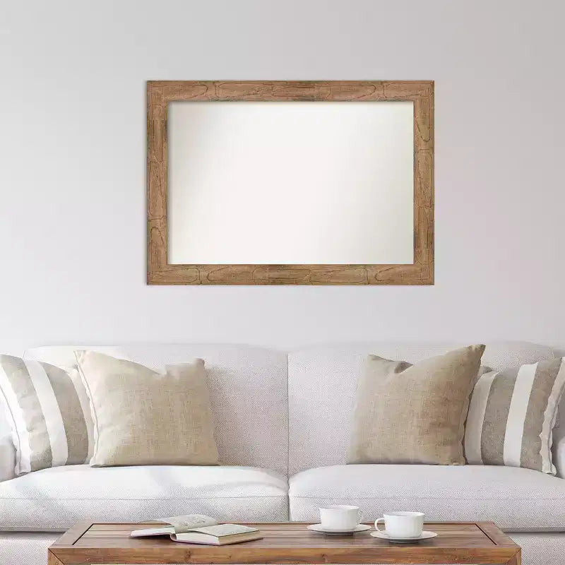 Miroir mural chouette en bois marron sans biseau 42" x 30" - Amanti Art