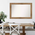 Miroir mural chouette en bois marron sans biseau 42" x 30" - Amanti Art