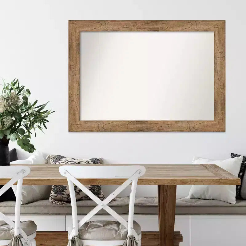 Miroir mural chouette en bois marron sans biseau 42" x 30" - Amanti Art