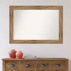 Miroir mural chouette en bois marron sans biseau 42" x 30" - Amanti Art