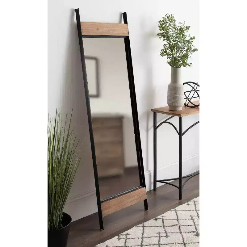 Miroir mural Kincaid pleine longueur 48,7 cm x 160 cm Marron Rustique - Kate & Laurel All Things Decor: Cadre en métal, Miroir Autoportant