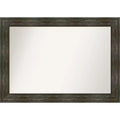42" x 30" Non-Beveled Rail Rustic Char Bathroom Wall Mirror - Amanti Art: Polystyrene Frame, Rectangle Vanity Mirror