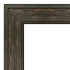 Miroir mural de salle de bain rustique à rail non biseauté 42" x 30" - Amanti Art : Cadre en polystyrène, miroir de courtoisie rectangulaire