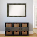 Miroir mural de salle de bain rustique à rail non biseauté 42" x 30" - Amanti Art : Cadre en polystyrène, miroir de courtoisie rectangulaire