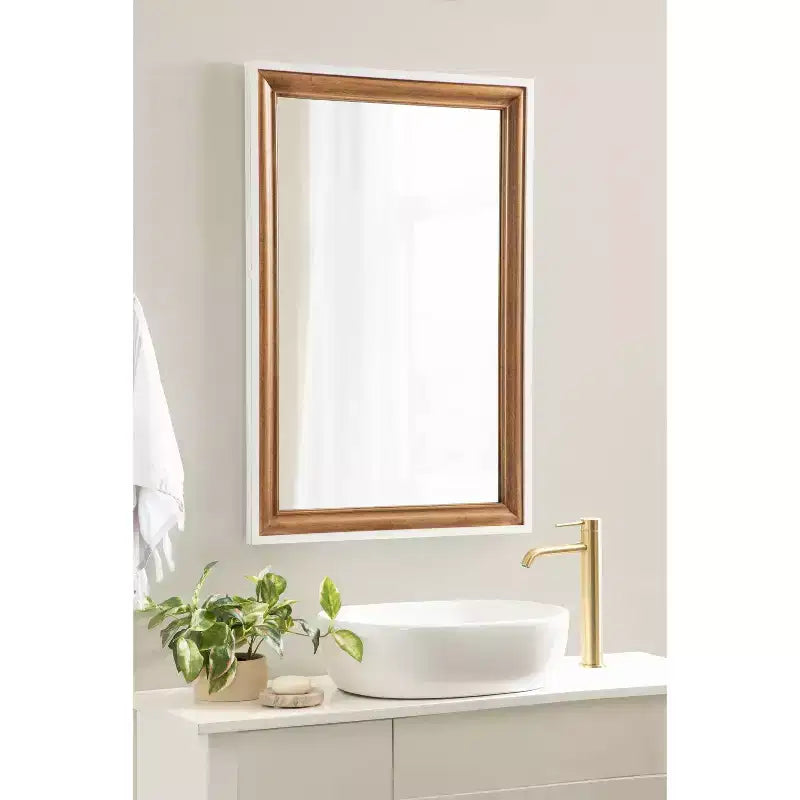 Miroir mural Ellison 24"x36" Kate & Laurel All Things Decor : cadre étagé, marron rustique bicolore