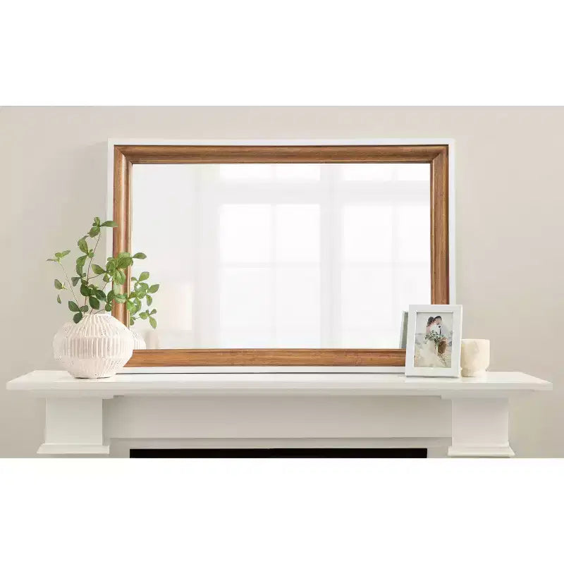 Miroir mural Ellison 24"x36" Kate & Laurel All Things Decor : cadre étagé, marron rustique bicolore