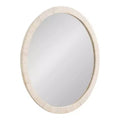 Kate & Laurel All Things Decor 28" Rahfy Round Framed Wall Mirror White