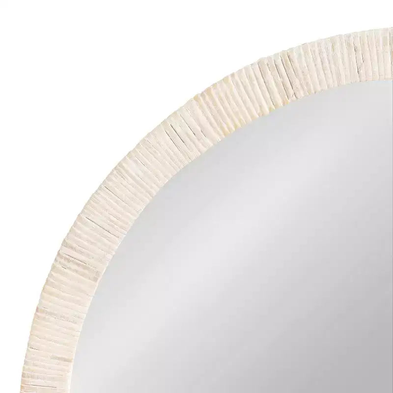 Kate & Laurel All Things Decor Miroir Mural Rond Encadré Rahfy 28" Blanc