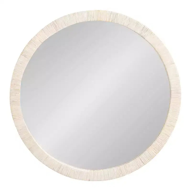 Kate & Laurel All Things Decor Miroir Mural Rond Encadré Rahfy 28" Blanc