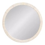 Kate & Laurel All Things Decor Miroir Mural Rond Encadré Rahfy 28" Blanc