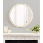 Kate & Laurel All Things Decor Miroir Mural Rond Encadré Rahfy 28" Blanc