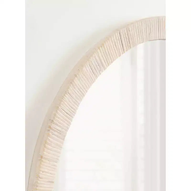 Kate & Laurel All Things Decor Miroir Mural Rond Encadré Rahfy 28" Blanc