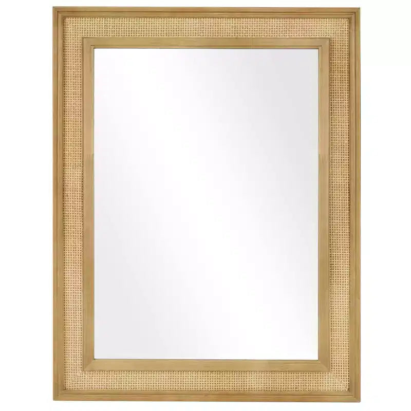 WallBeyond 27"x34" Rattan Mirror Light Brown