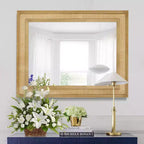 Miroir en rotin WallBeyond 27"x34", marron clair
