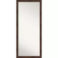 28" x 64" Wildwood Framed Full Length Floor/Leaner Mirror Brown - Amanti Art: Modern Rectangle, Polystyrene Frame, Wall Mountable