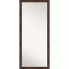 28" x 64" Wildwood Framed Full Length Floor/Leaner Mirror Brown - Amanti Art: Modern Rectangle, Polystyrene Frame, Wall Mountable