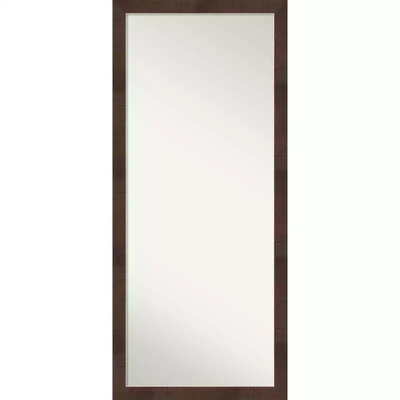 28" x 64" Wildwood Framed Full Length Floor/Leaner Mirror Brown - Amanti Art: Modern Rectangle, Polystyrene Frame, Wall Mountable