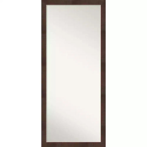 28" x 64" Wildwood Framed Full Length Floor/Leaner Mirror Brown - Amanti Art: Modern Rectangle, Polystyrene Frame, Wall Mountable