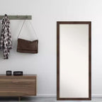 Miroir sur pied ou à poser Amanti Art Wildwood, 28 po x 64 po, cadre en polystyrène, à suspendre au mur, marron : Rectangle moderne