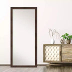 Miroir sur pied ou à poser Amanti Art Wildwood, 28 po x 64 po, cadre en polystyrène, à suspendre au mur, marron : Rectangle moderne