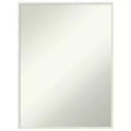 19" x 25" Non-Beveled Lucie Wood Bathroom Wall Mirror White - Amanti Art: Modern Rectangular Vanity, Includes Mounting Hardware