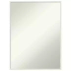 19" x 25" Non-Beveled Lucie Wood Bathroom Wall Mirror White - Amanti Art: Modern Rectangular Vanity, Includes Mounting Hardware