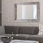 Miroir de courtoisie rectangulaire grand format encadré Howard Elliott 60"x18" gris fumé