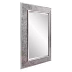 Miroir de courtoisie rectangulaire grand format encadré Howard Elliott 60"x18" gris fumé
