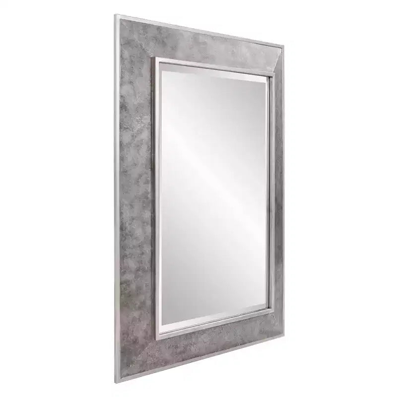 Miroir de courtoisie rectangulaire grand format encadré Howard Elliott 60"x18" gris fumé