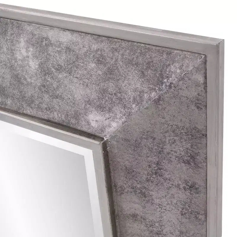 Miroir de courtoisie rectangulaire grand format encadré Howard Elliott 60"x18" gris fumé