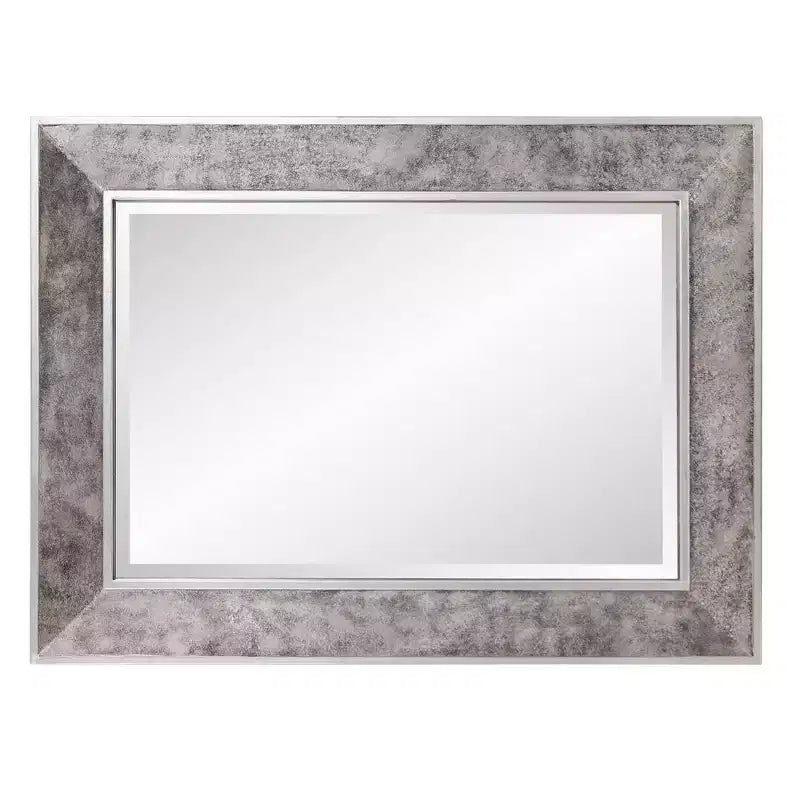 Miroir de courtoisie rectangulaire grand format encadré Howard Elliott 60"x18" gris fumé
