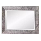 Miroir de courtoisie rectangulaire grand format encadré Howard Elliott 60"x18" gris fumé