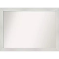 43" x 32" Non-Beveled Mosaic Bathroom Wall Mirror White - Amanti Art: Modern Style, Polystyrene Frame, Wall Mounted
