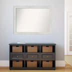Miroir mural de salle de bain mosaïque non biseauté 43" x 32" Blanc - Amanti Art : Style moderne, cadre en polystyrène, montage mural