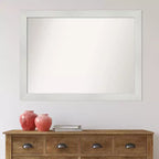Miroir mural de salle de bain mosaïque non biseauté 43" x 32" Blanc - Amanti Art : Style moderne, cadre en polystyrène, montage mural