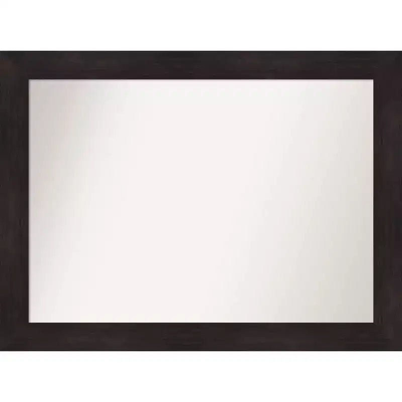 44" x 33" Non-Beveled Furniture Bathroom Wall Mirror Espresso Brown - Amanti Art: Modern Rectangular, Polystyrene Frame, Wall Mounted
