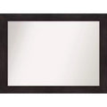 44" x 33" Non-Beveled Furniture Bathroom Wall Mirror Espresso Brown - Amanti Art: Modern Rectangular, Polystyrene Frame, Wall Mounted