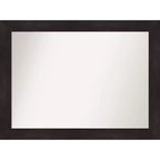 44" x 33" Non-Beveled Furniture Bathroom Wall Mirror Espresso Brown - Amanti Art: Modern Rectangular, Polystyrene Frame, Wall Mounted