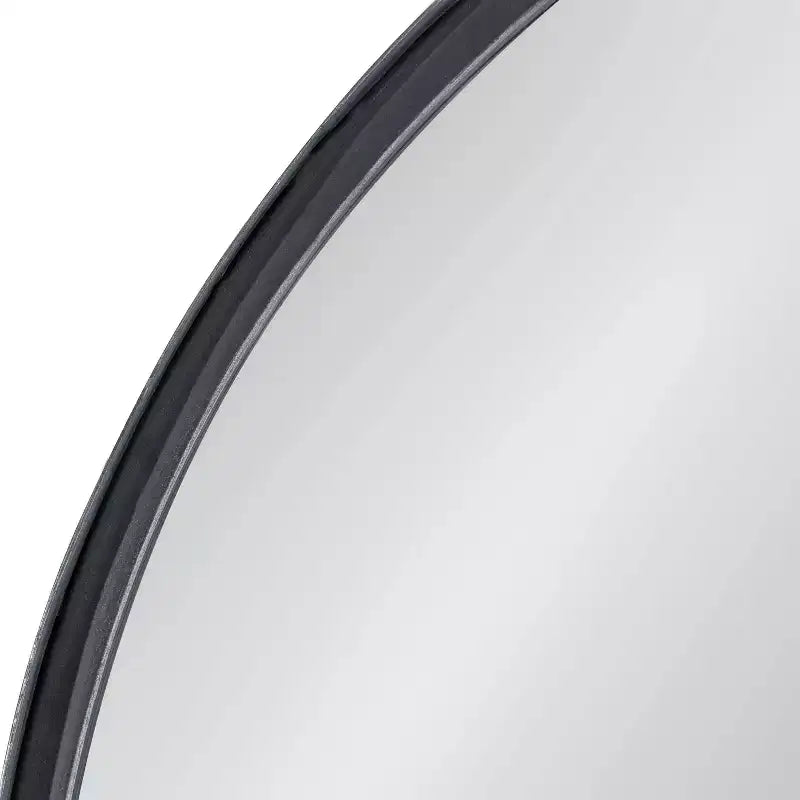 Miroir mural fonctionnel noir de 24 po x 32 po Owings – Kate & Laurel All Things Decor : Dessus cintré de salle de bain avec tablette