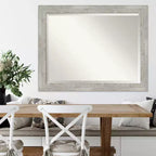 Miroir mural encadré Dove 46 po x 36 po Gris patiné - Amanti Art