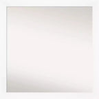 29" x 29" Non-Beveled Cabinet White Narrow Wall Mirror - Amanti Art: Modern Square, Polystyrene Frame, Includes Mounting Hardware