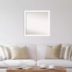 Miroir mural étroit de 29 po x 29 po sans biseau pour armoire, blanc - Amanti Art : Carré moderne, cadre en polystyrène, quincaillerie de montage incluse