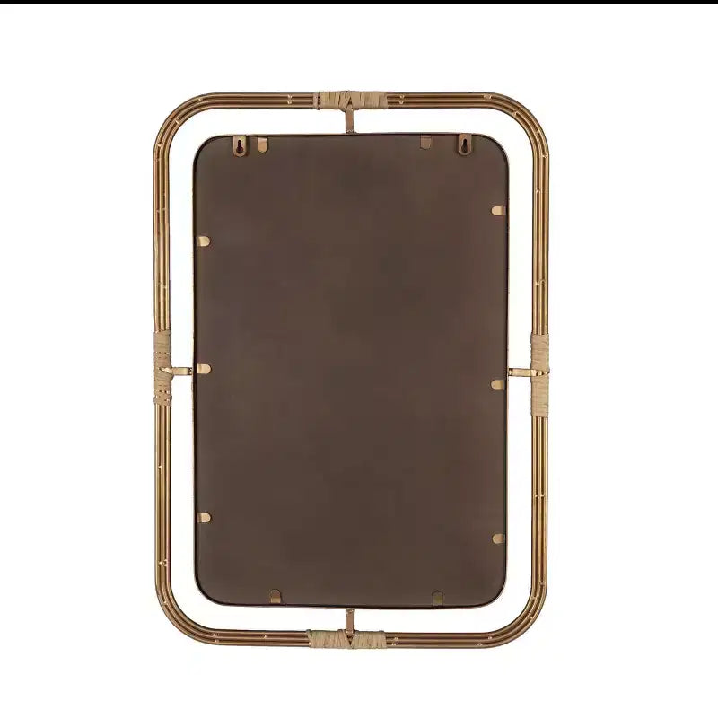 Miroir en métal et rotin marron Holli Furniture
