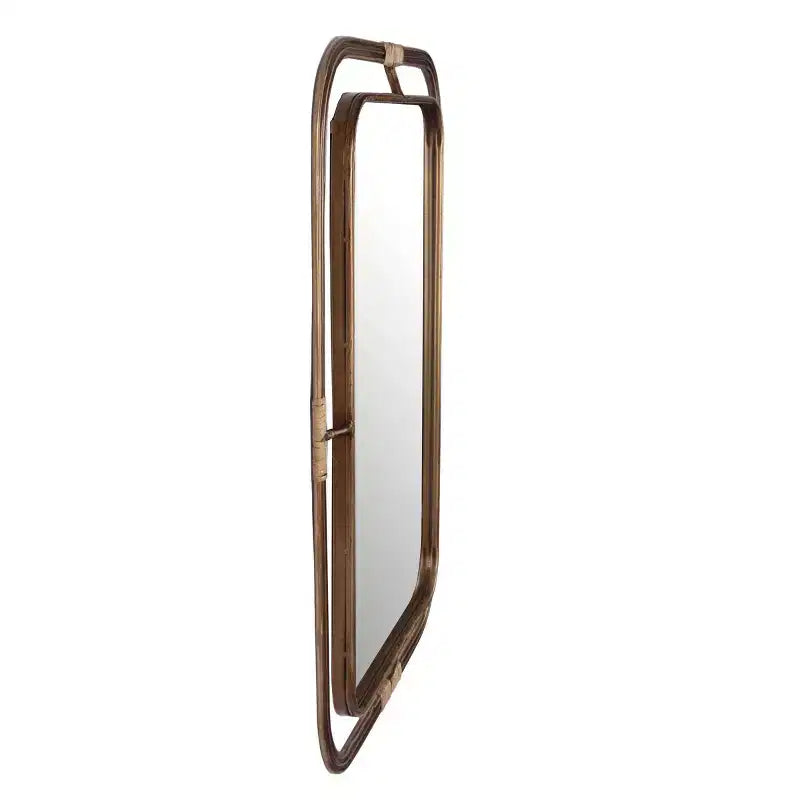 Miroir en métal et rotin marron Holli Furniture