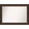 42" x 30" Non-Beveled Ridge Bronze Wall Mirror - Amanti Art: Rectangle, Polystyrene Frame, Includes Mounting Hardware