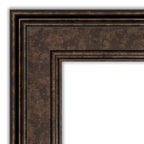 Miroir mural en bronze à crête non biseautée 42" x 30" - Amanti Art : Rectangulaire, cadre en polystyrène, quincaillerie de montage incluse