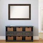 Miroir mural en bronze à crête non biseautée 42" x 30" - Amanti Art : Rectangulaire, cadre en polystyrène, quincaillerie de montage incluse
