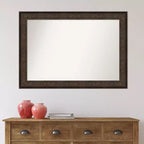 Miroir mural en bronze à crête non biseautée 42" x 30" - Amanti Art : Rectangulaire, cadre en polystyrène, quincaillerie de montage incluse