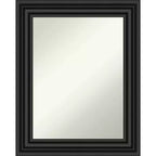 24" x 30" Non-Beveled Colonial Black Wall Mirror - Amanti Art: Modern Rectangle, Polystyrene Frame