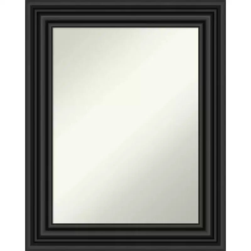 24" x 30" Non-Beveled Colonial Black Wall Mirror - Amanti Art: Modern Rectangle, Polystyrene Frame